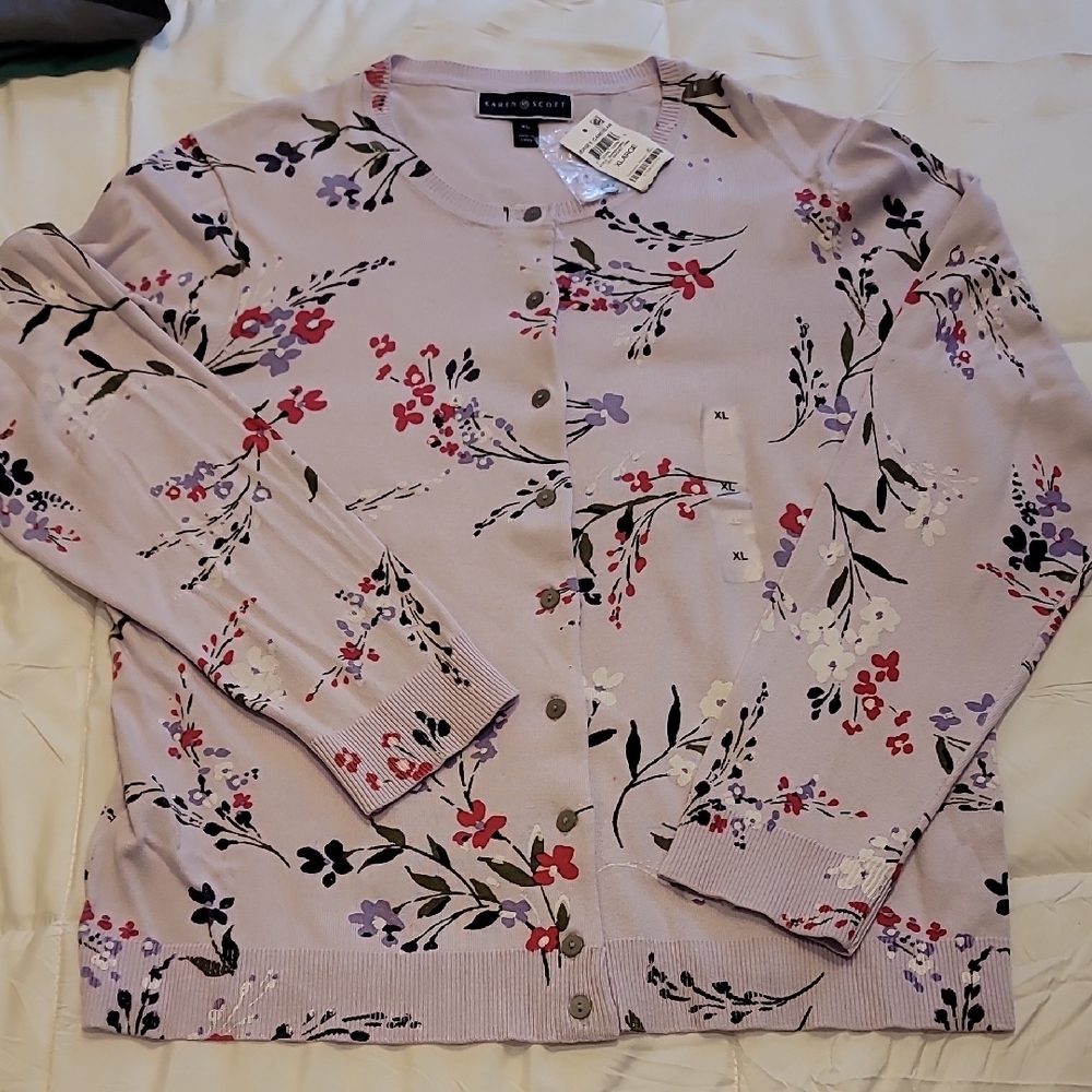 Floral Cardigan Sweater